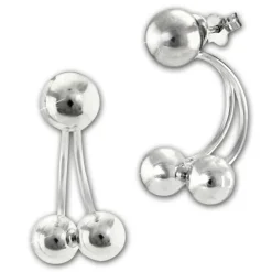 SilberDream Ohrstecker Dangle Ear Cuff Kugeln 925 Silber Damen Ohrringe SDO6709J