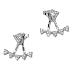 SilberDream Ohrstecker Dangle Ear Cuff Dreiecke weiß 925 Silber Ohrringe GSO446W