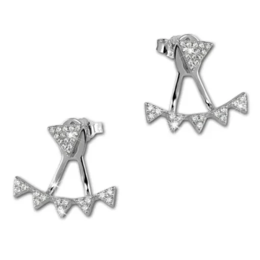 SilberDream Ohrstecker Dangle Ear Cuff Dreiecke weiß 925 Silber Ohrringe GSO446W