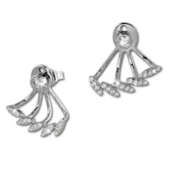 SilberDream Ohrstecker Dangle Ear Cuff Zirkonia weiß 925 Silber Ohrringe GSO438W