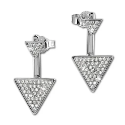 SilberDream Ohrstecker Dangle Ear Cuff Dreieck weiß 925 Silber Ohrringe GSO447W