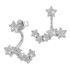 SilberDream Ohrstecker Dangle Ear Cuff Zirkonia Sterne weiß 925 Silber GSO419W
