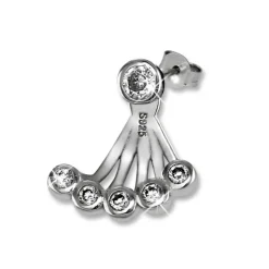SilberDream Ohrstecker Dangle Ear Cuff Rund Zirkonia 925 Silber Ohrringe GSO500W