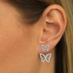 SilberDream Ohrstecker Dangle Ear Cuff Schmetterling 925 Silber Ohrringe GSO448W