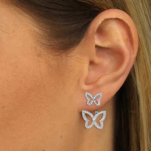 SilberDream Ohrstecker Dangle Ear Cuff Schmetterling 925 Silber Ohrringe GSO448W