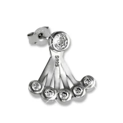SilberDream Ohrstecker Dangle Ear Cuff Rund Zirkonia 925 Silber Ohrringe GSO500W