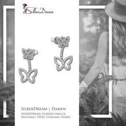 SilberDream Ohrstecker Dangle Ear Cuff Schmetterling 925 Silber Ohrringe GSO448W