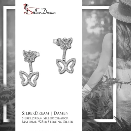 SilberDream Ohrstecker Dangle Ear Cuff Schmetterling 925 Silber Ohrringe GSO448W