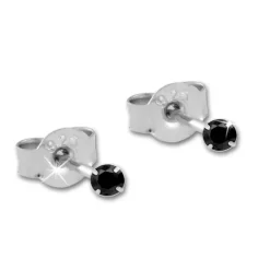 SilberDream Ohrstecker 3er Set Zirkonia schwarz 925 Silber Ohrring SDS812S