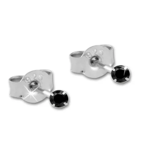 SilberDream Ohrstecker 3er Set Zirkonia schwarz 925 Silber Ohrring SDS812S