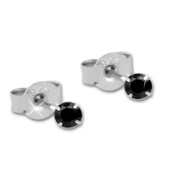 SilberDream Ohrstecker 3er Set Zirkonia schwarz 925 Silber Ohrring SDS812S