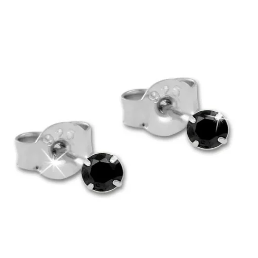 SilberDream Ohrstecker 3er Set Zirkonia schwarz 925 Silber Ohrring SDS812S