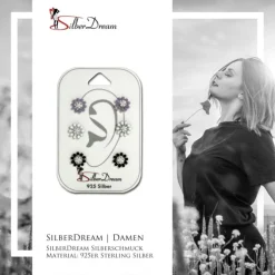 SilberDream Ohrstecker 3er Set Blümchen Zirkonia 925er Ohrring SDS615FW