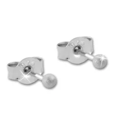 SilberDream Ohrstecker 3er Set Kugel matt 925 Silber Ohrring SDS811M