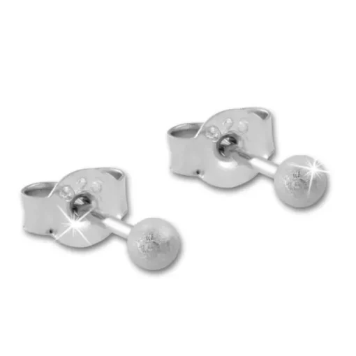 SilberDream Ohrstecker 3er Set Kugel matt 925 Silber Ohrring SDS811M