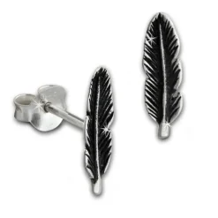 SilberDream Ohrstecker Feder 925 Sterling Silber Ohrring SDO8207J