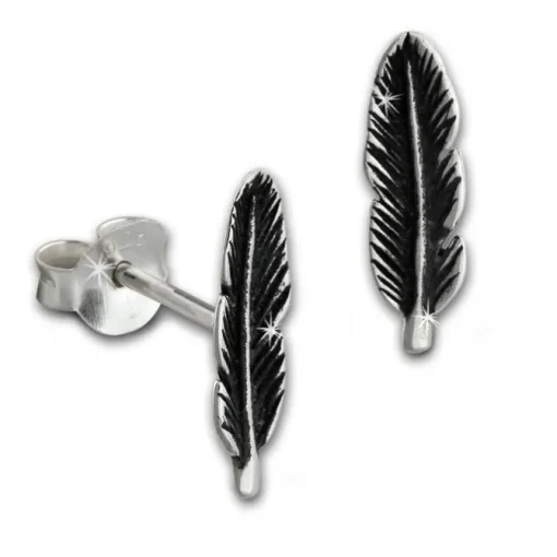 SilberDream Ohrstecker Feder 925 Sterling Silber Ohrring SDO8207J
