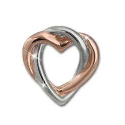 SilberDream Ohrstecker Herz rose vergoldet 925 Silber Damen Ohrringe SDO452E