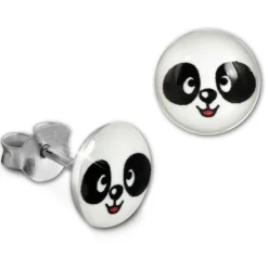 SilberDream Ohrstecker Logo Print Panda Kinder Damen Ohrring 925 Silber SDO85137
