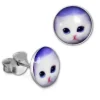 SilberDream Ohrstecker Logo Print Katze Kinder Damen Ohrring 925 Silber SDO85131