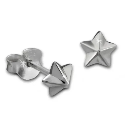 SilberDream Ohrstecker Niete Stern 925 Sterling Silber Ohrring SDO8209J