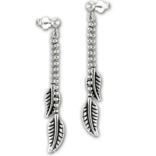 SilberDream Ohrstecker Ohrhänger Blätter glänzend 925 Sterling Silber SDO6708J