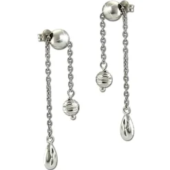SilberDream Ohrstecker Ohrhänger Kugel Tropfen glänzend 925 Silber SDO6712J
