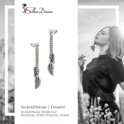 SilberDream Ohrstecker Ohrhänger Blätter glänzend 925 Sterling Silber SDO6708J