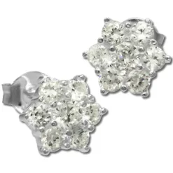 SilberDream Ohrstecker Stern mit Zirkonia weiß Silber Ohrringe SDO791W