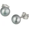 SilberDream Ohrstecker Süßwasser Perle grau 8mm 925 Silber SDO108K
