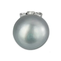 SilberDream Ohrstecker Süßwasser Perle grau 9mm 925 Silber SDO128K