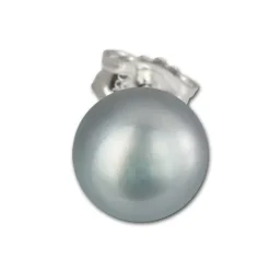 SilberDream Ohrstecker Süßwasser Perle grau 10mm 925 Silber SDO110K