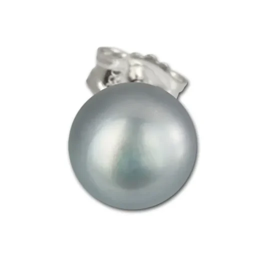 SilberDream Ohrstecker Süßwasser Perle grau 10mm 925 Silber SDO110K
