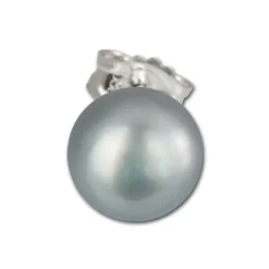 SilberDream Ohrstecker Süßwasser Perle grau 8mm 925 Silber SDO108K