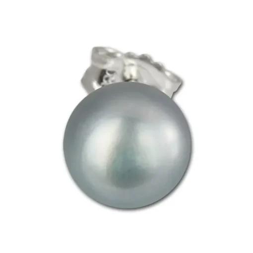 SilberDream Ohrstecker Süßwasser Perle grau 8mm 925 Silber SDO108K
