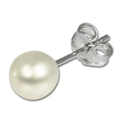 SilberDream Ohrstecker Süßwasser Perle weiß 7mm 925 Silber SDO107W