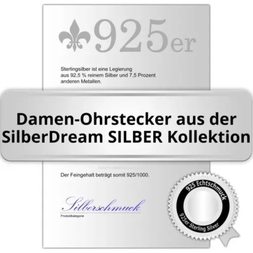 SilberDream Ohrstecker Süßwasser Perle weiß 7mm 925 Silber SDO107W