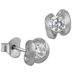 SilberDream Ohrstecker synthetischer Zirkonia weiß Ohrring SDO242W