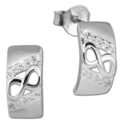 SilberDream Ohrstecker Unendlich Zirkonia weiß 925 Silber Damen Ohrring SDO4272W