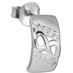 SilberDream Ohrstecker Unendlich Zirkonia weiß 925 Silber Damen Ohrring SDO4272W