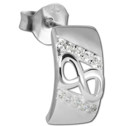 SilberDream Ohrstecker Unendlich Zirkonia weiß 925 Silber Damen Ohrring SDO4272W