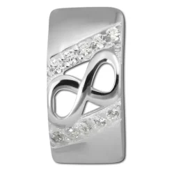 SilberDream Ohrstecker Unendlich Zirkonia weiß 925 Silber Damen Ohrring SDO4272W