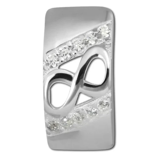 SilberDream Ohrstecker Unendlich Zirkonia weiß 925 Silber Damen Ohrring SDO4272W