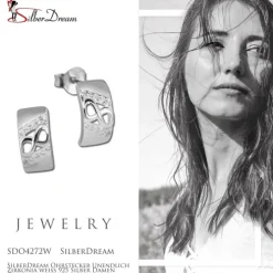 SilberDream Ohrstecker Unendlich Zirkonia weiß 925 Silber Damen Ohrring SDO4272W