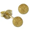 SilberDream Ohrstecker vergoldet Kugel 4mm diamantiert 925er Ohrring SDO9514Y