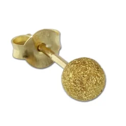 SilberDream Ohrstecker vergoldet Kugel 4mm diamantiert 925er Ohrring SDO9514Y