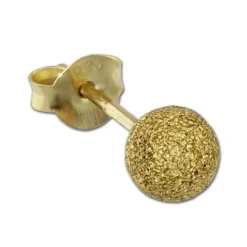 SilberDream Ohrstecker vergoldet Kugel 5mm diamantiert 925er Ohrring SDO9515Y