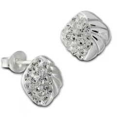 SilberDream Ohrstecker Viereck Zirkonia weiß 925er Silber Ohrring SDO8027W