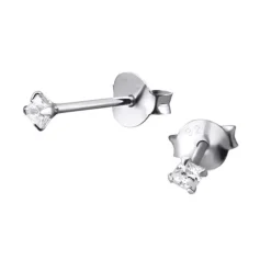 SilberDream Ohrstecker Zirkonia Viereck 2mm weiß 925 Silber SDO8501W