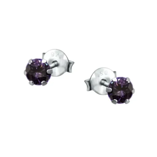 SilberDream Ohrstecker Zirkonia lila 925 Silber Ohrring SDO8503V